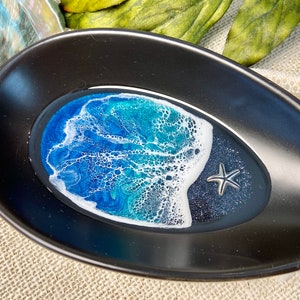 Ceramic Spoon Rest | Resin Spoon Rest | Ocean Spoon Rest