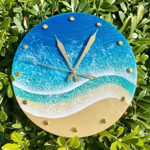 Unique Ocean Wall Clock | Handcrafted Beach Themed Wall Clock