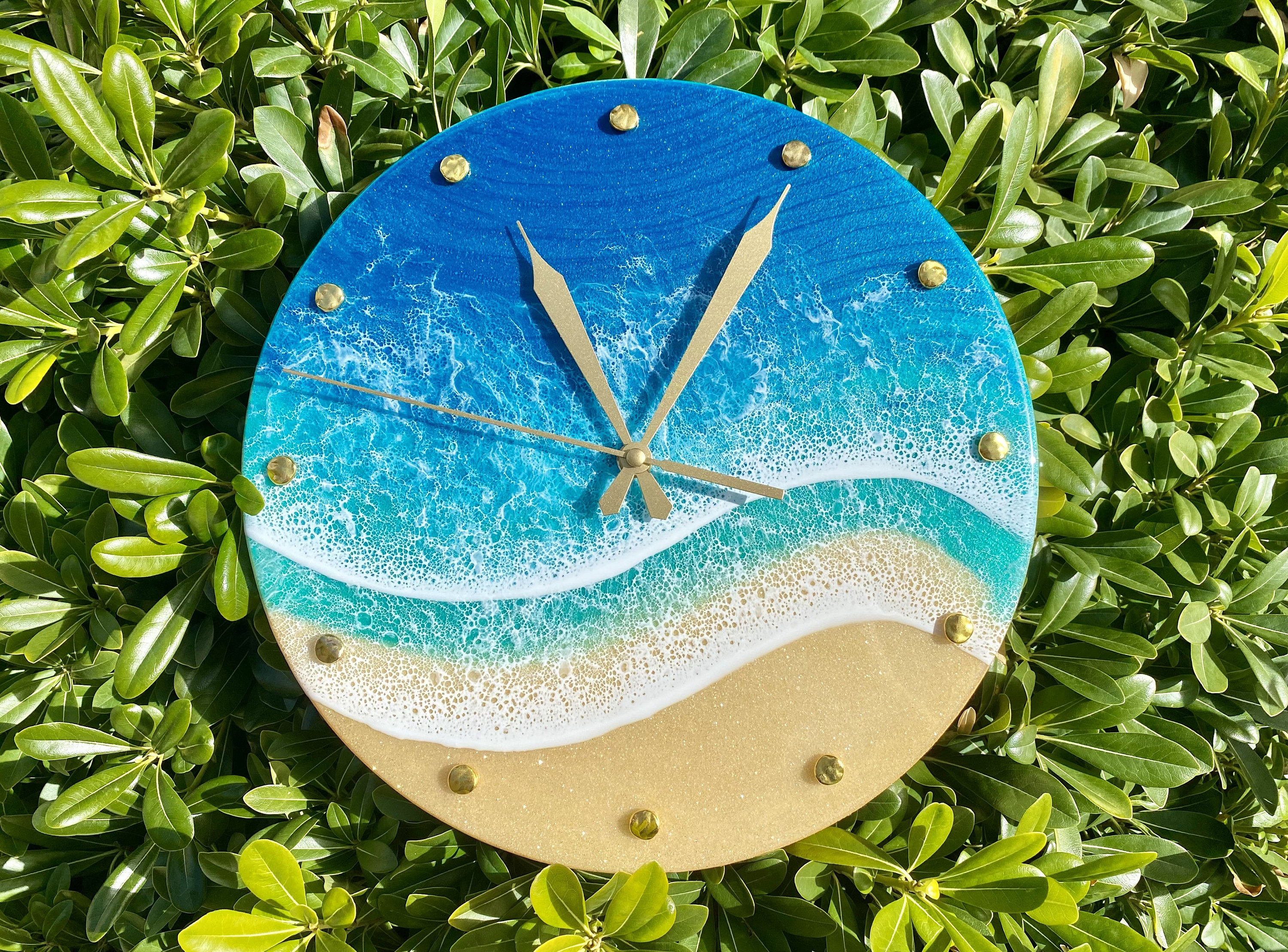 Ocean Resin Clock: Beach Decor, Coastal Art (12