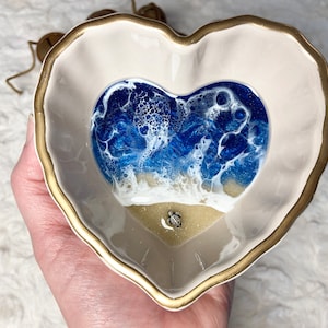 Ocean Ring Dish | Heart Ring Dish |  Engagement Ring Dish