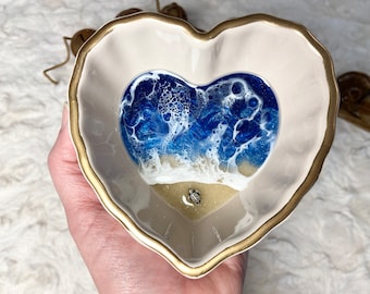 Ocean Ring Dish | Heart Ring Dish |  Engagement Ring Dish