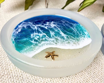 Ocean Ring Dish | Resin Trinket Tray | Ocean Trinket Tray