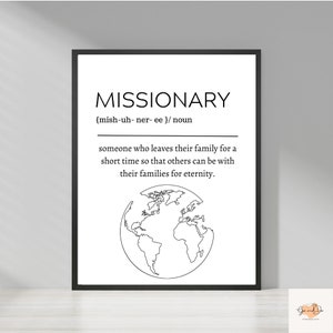 Missionary Definition Print Gift | LDS Missionary Poster | LDS Mission Gift | LDS Called to serve | Digital Download