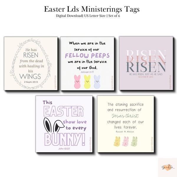 Lds Easter Ministering Tags | Lds Easter |Easter Gift Tags | Lds gifts | Lds Ministering Idea | Lds printables | Lds quotes