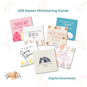 Tarjetas de ministración de LDS Eatster / Tarjetas de amistad / Imprimibles de ministración de Pascua / Folletos edificantes