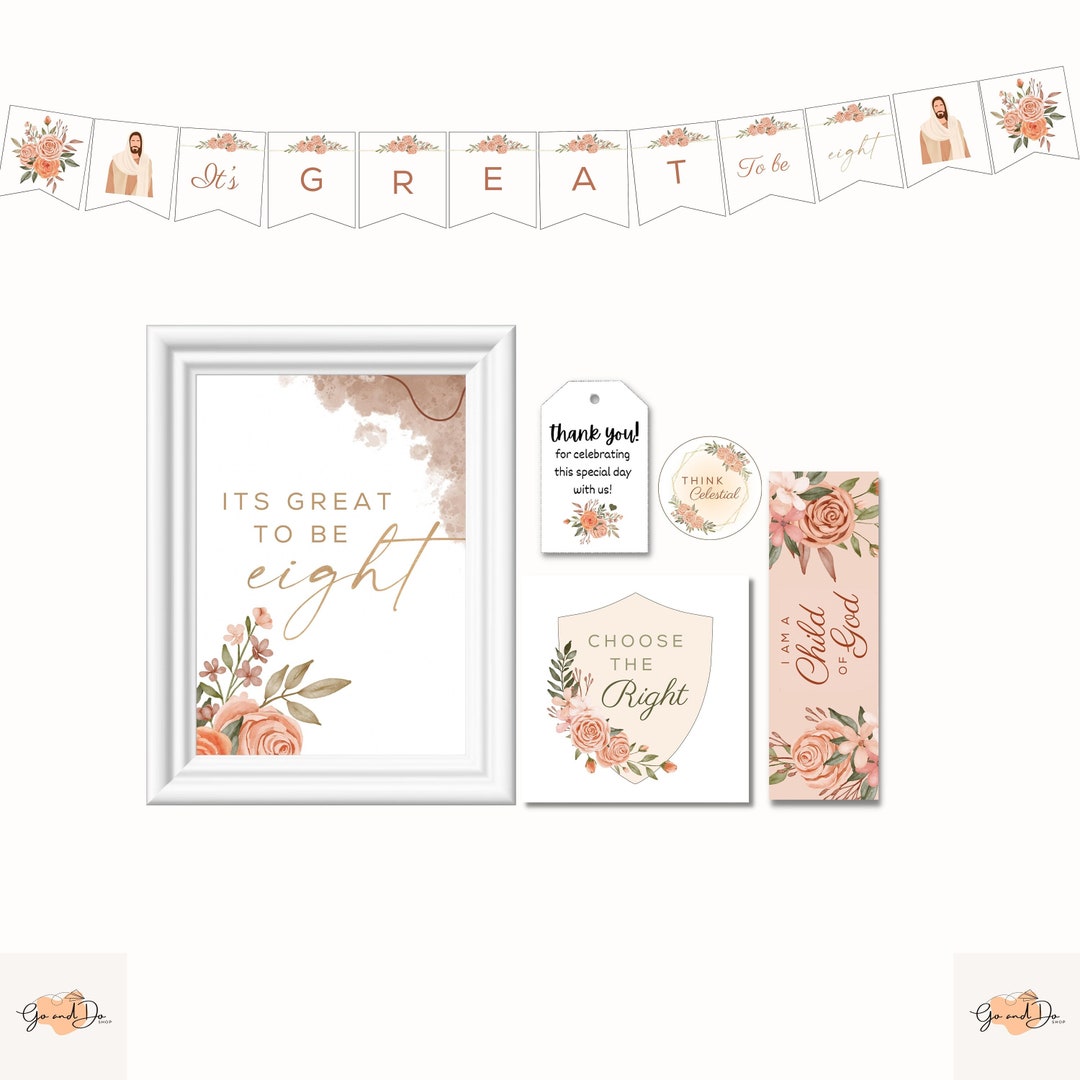 LDS Girls Baptism Kit | LDS Baptism Printables | Baptism Bookmarks ...