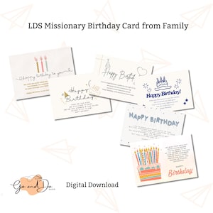 Tarjeta de cumpleaños para misioneros SUD de la familia / Carta imprimible de cumpleaños para misioneros / Regalo de cumpleaños SUD para hermanas mayores / Paquete de ayuda para la misión