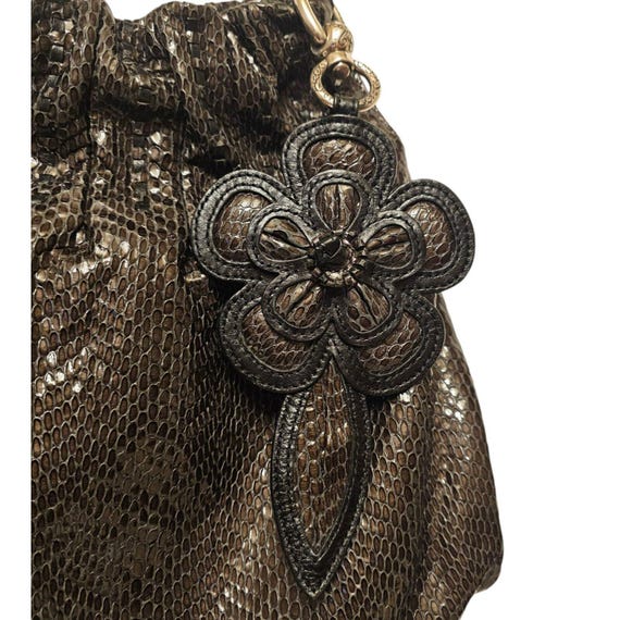 Brighton BREELAN Gray Black Python Embossed Paten… - image 2