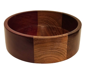 Vintage Large Teak Wood Bowl Heavy Thick MCM 10" x 3.25"