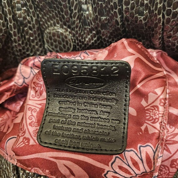Brighton BREELAN Gray Black Python Embossed Paten… - image 7