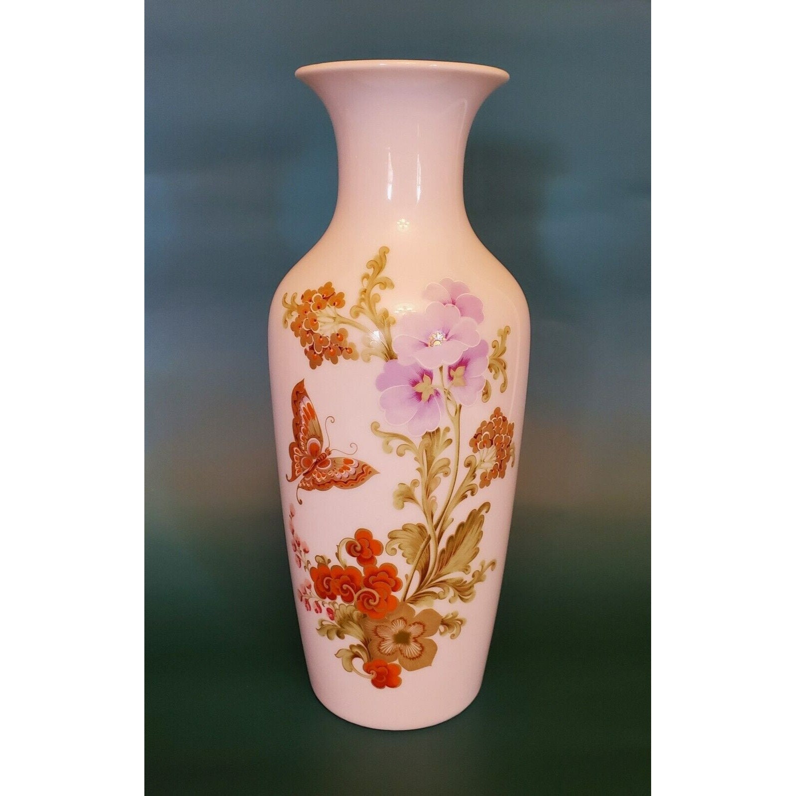 Kaiser Fine German Porcelain Designer Vase Annabelle Flowers Butterfly Gold 10 Etsy