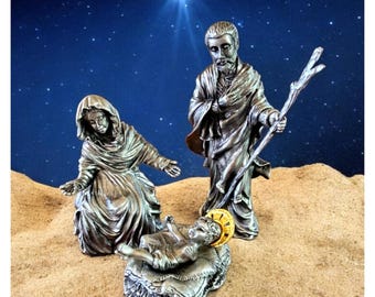 LENOX Holy Family Kirk Stieff Collection PEWTER Nativity Jesus Mary Joseph