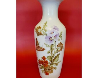 Kaiser Fine German Porcelain Designer Vase Annabelle Flowers Butterfly Gold 10"