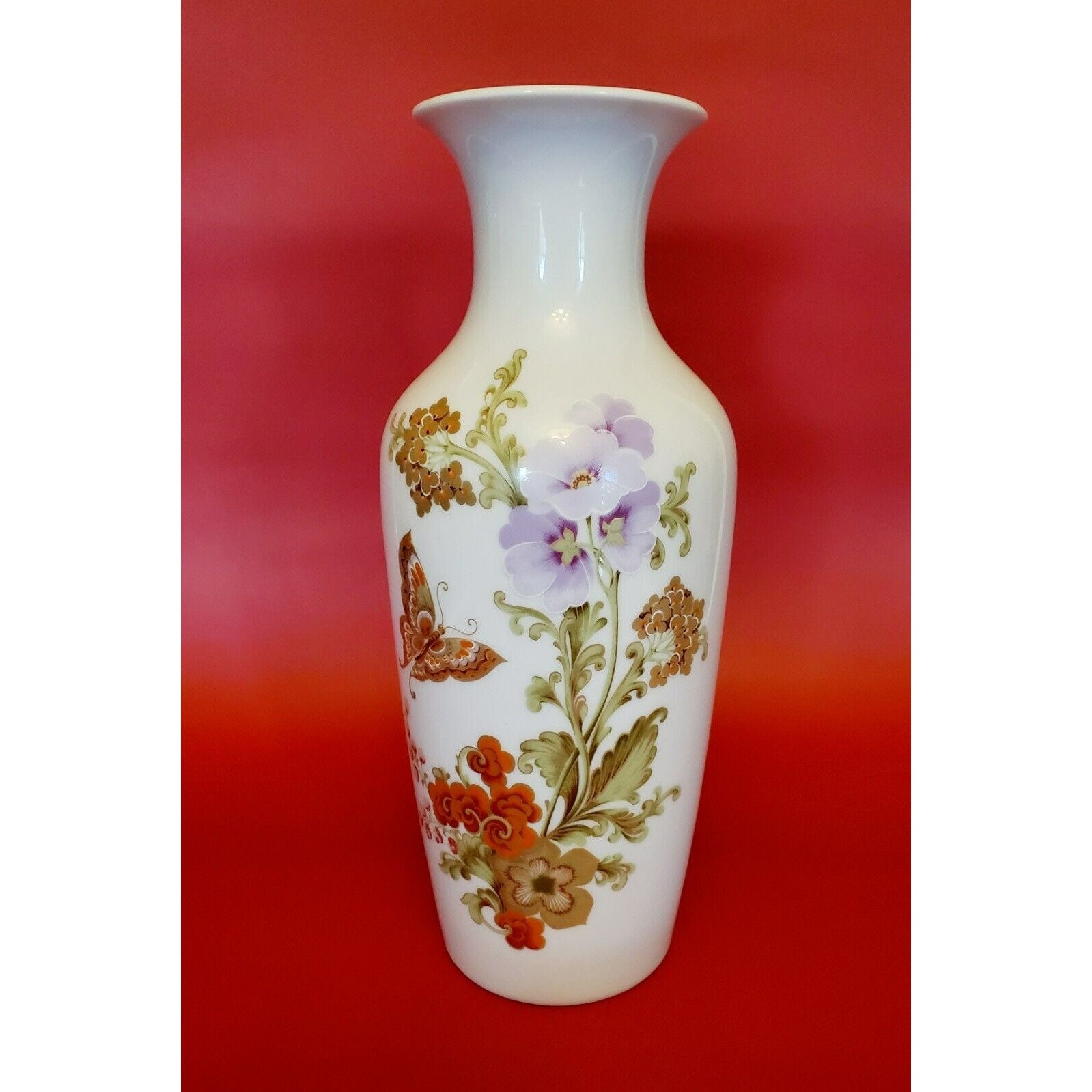 Kaiser Fine German Porcelain Designer Vase Annabelle Flowers Butterfly Gold 10 Etsy