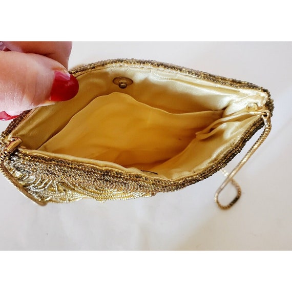 Lovely Vintage Walborg Gold Beaded Evening Bag Co… - image 5