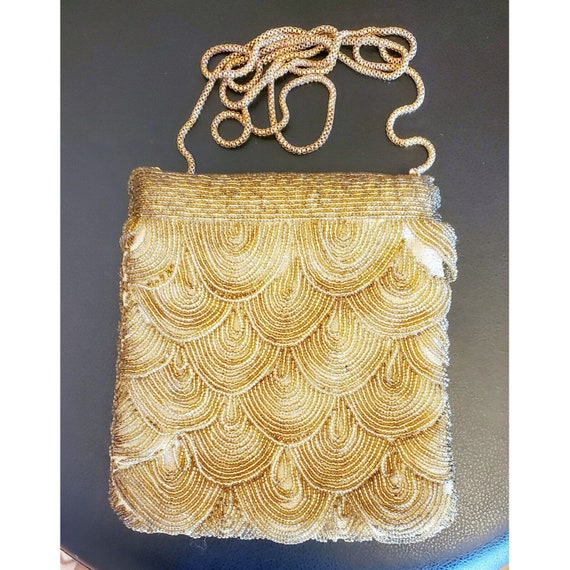 Lovely Vintage Walborg Gold Beaded Evening Bag Co… - image 1