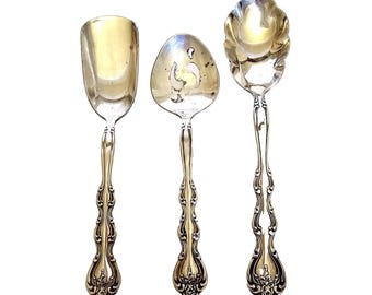 3 International Silverplate Sugar Spoons Variety Interlude Pattern Small (1971)