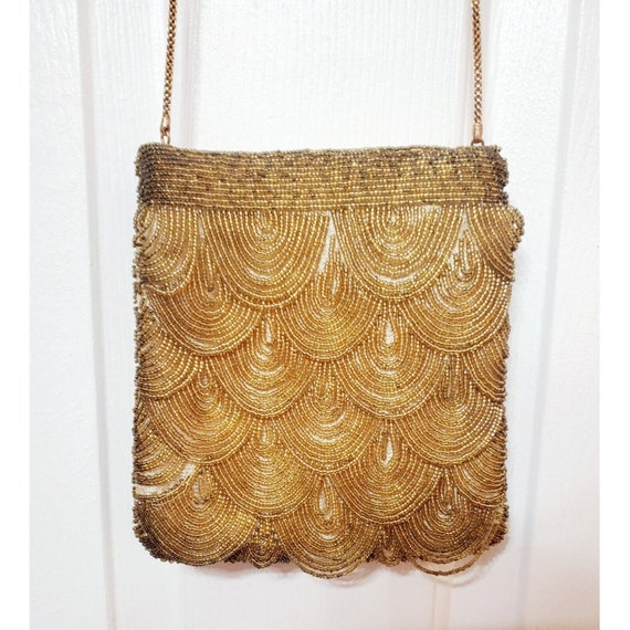 Lovely Vintage Walborg Gold Beaded Evening Bag Co… - image 2
