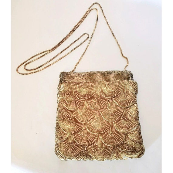 Lovely Vintage Walborg Gold Beaded Evening Bag Co… - image 4