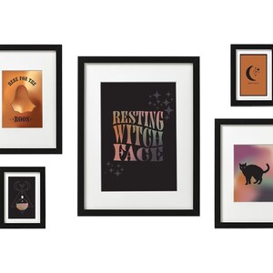 Witchy Halloween Prints, Set of 5, Witchy Decor, Spooky Prints, Trendy Halloween Home Decor