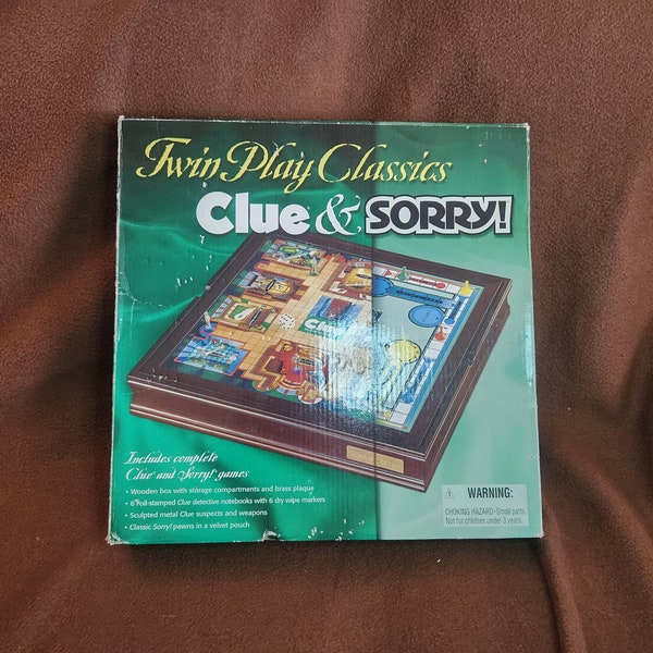 Twin Play Classics, Clue Sorry Vintage Game, Classic Games, Board Games, Game Night, Family Night, Christmas Gift, Gamers, Collectibles