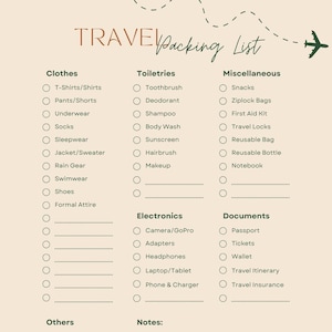 Ultimate Travel Packing List | Journey Checklist, Travel Planner, Packing Guide, Vacation Must-Haves, Trip Organizer, Packing Essentials