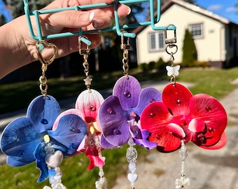 Orchid Keychain Charms