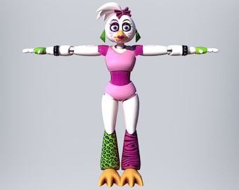 Chica Security Break Furry Wearable Armor and Helmet Mask Custom Full Body Chica Furry STL Files 3D Model STL