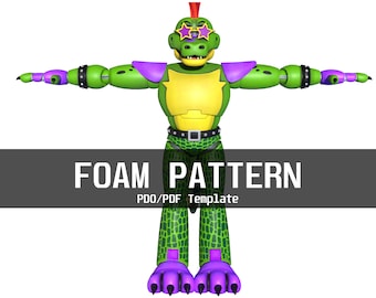 Gator Security Break Furry Wearable Armor and Helmet Mask Template for EVA foam (PDO/PDF) Custom Full Body Gator Furry Foam Files