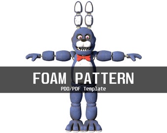 Bonnie 1 Furry Wearable Armor and Helmet Mask Template for EVA foam (PDO/PDF)  Custom Full Body Bonnie Furry Foam Files