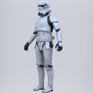 Stormtrooper Noggrann Imperial Helkropps Bärbar Pansar och Hjälm STL-filer 3D-modell STL bild 2