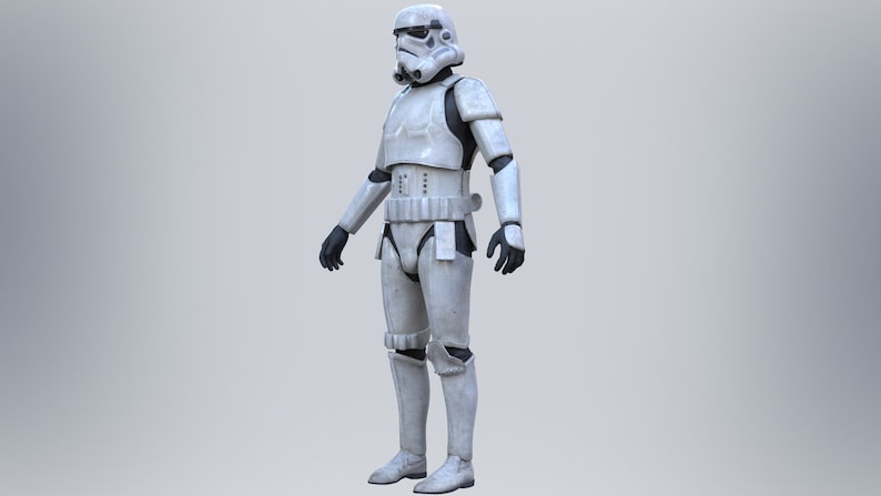 Stormtrooper Noggrann Imperial Helkropps Bärbar Pansar och Hjälm STL-filer 3D-modell STL bild 2