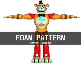 Freddy Security Break Furry Wearable Armor and Helmet Mask Template for EVA foam (PDO/PDF)  Custom Full Body Freddy Furry Foam Files