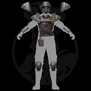Modelo 3D de armadura completa y casco de Ranger de la RNC de Fallout (archivos STL para impresión 3D).