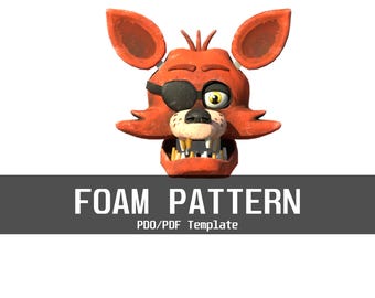 Foxy 1 Furry Wearable Helmet Mask Template for EVA foam (PDO/PDF) Custom Foxy 1 Furry Foam Files
