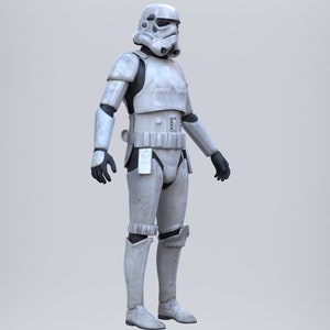 Stormtrooper Noggrann Imperial Helkropps Bärbar Pansar och Hjälm STL-filer 3D-modell STL bild 9