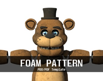 Freddy 1 Furry Wearable Helmet Mask Template for EVA foam (PDO/PDF) Custom  Freddy Furry Bear Helmet Mask Foam Files