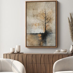 Framed Canvas Wall Art Print Abstract Withered Banches Tree Landscape Art Prints Minimalist Modern Nature Art Farmhouse Wall Decor