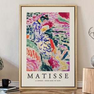 Japonaise Woman by Henri Matisse Exhibition Modern Art for Living Room, Framed Canvas Wall Art Print