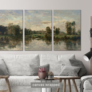 Framed Canvas Wall Art Prints Set of 3 Forest Woodland Landscape Art ...