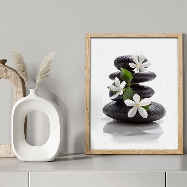 Canvas Print  Gallery Wall Art Dark Black White Magnolia Blossoms Floral Nature Photography Realism Rustic Art Prints Living Room Decor