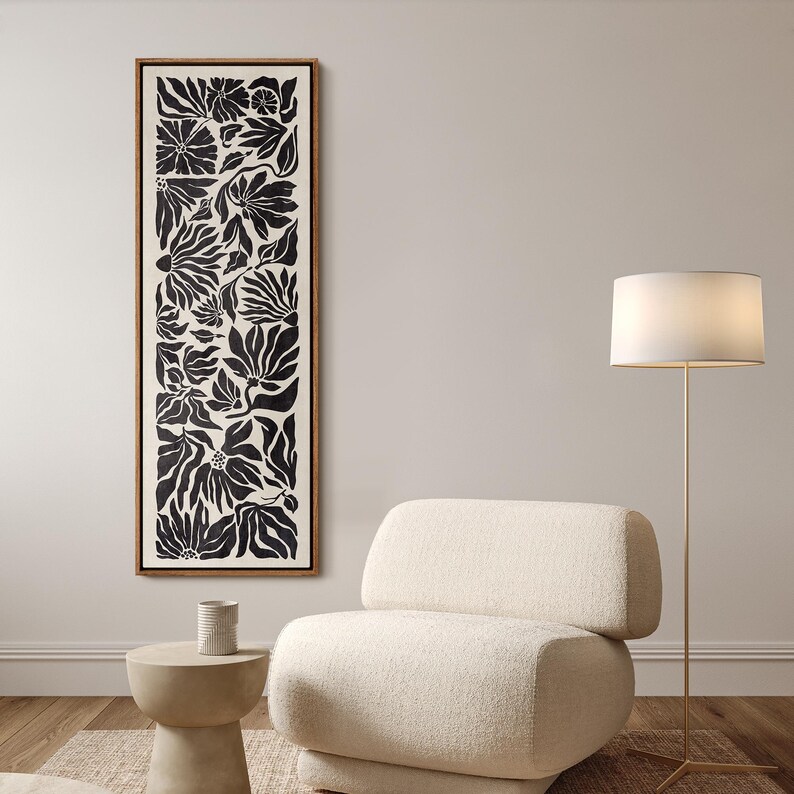 Framed Canvas Large Wall Art Print Abstract Geometric Botanical Floral