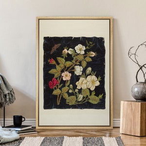 Framed Canvas Wall Art Retro Vintage Forest Wildflowers Floral Botanical Prints Minimalist Modern Art Boho Wall Decor