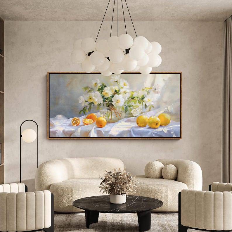 Framed Canvas Wall Art Prints Abstract Botanical Floral Fruit
