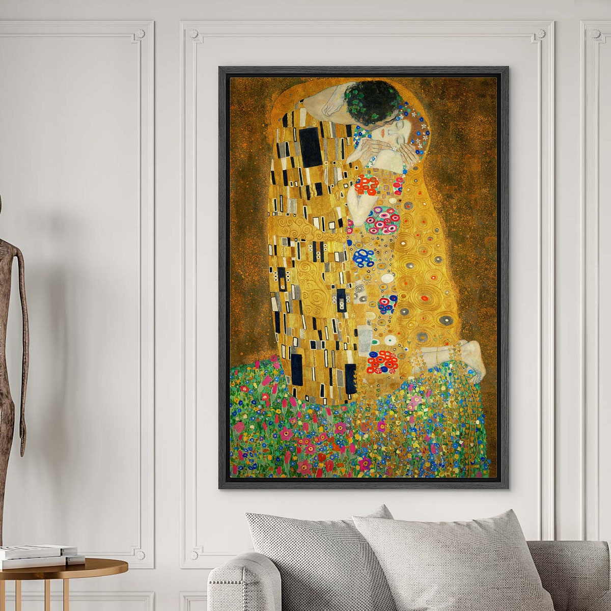 The Kiss by Gustav Klimt Painting Framed Canvas Print Wall Art - Etsy