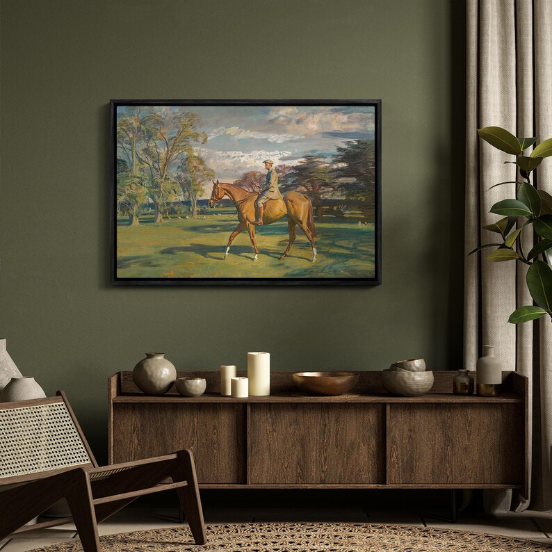 Framed Canvas Wall Art Print Abstract Portrait of William Waldorf Oil