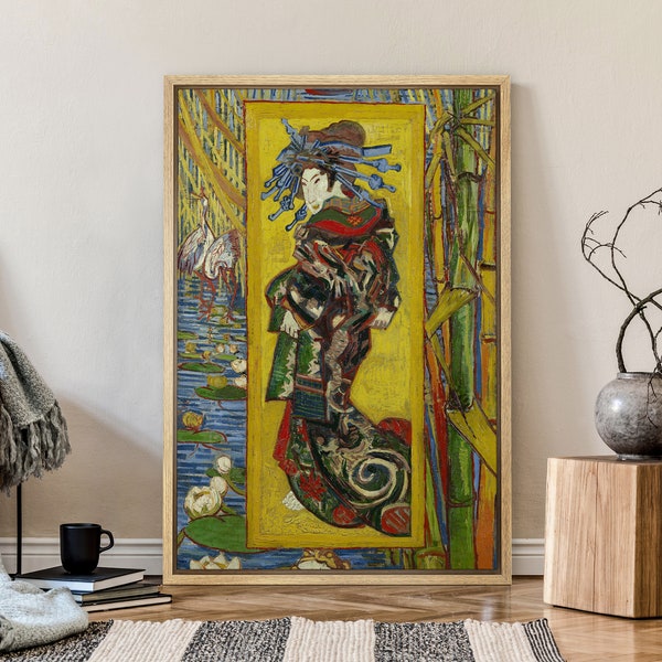 The Courtesan (After Eisen) by Vincent Van Gogh - Framed Canvas Print Wall Art