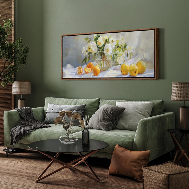 Framed Canvas Wall Art Prints Abstract Botanical Floral Fruit