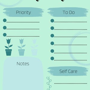 Daily Planner Template Routine Planner My Day Self Care Planner To Do List Printable Template PDF