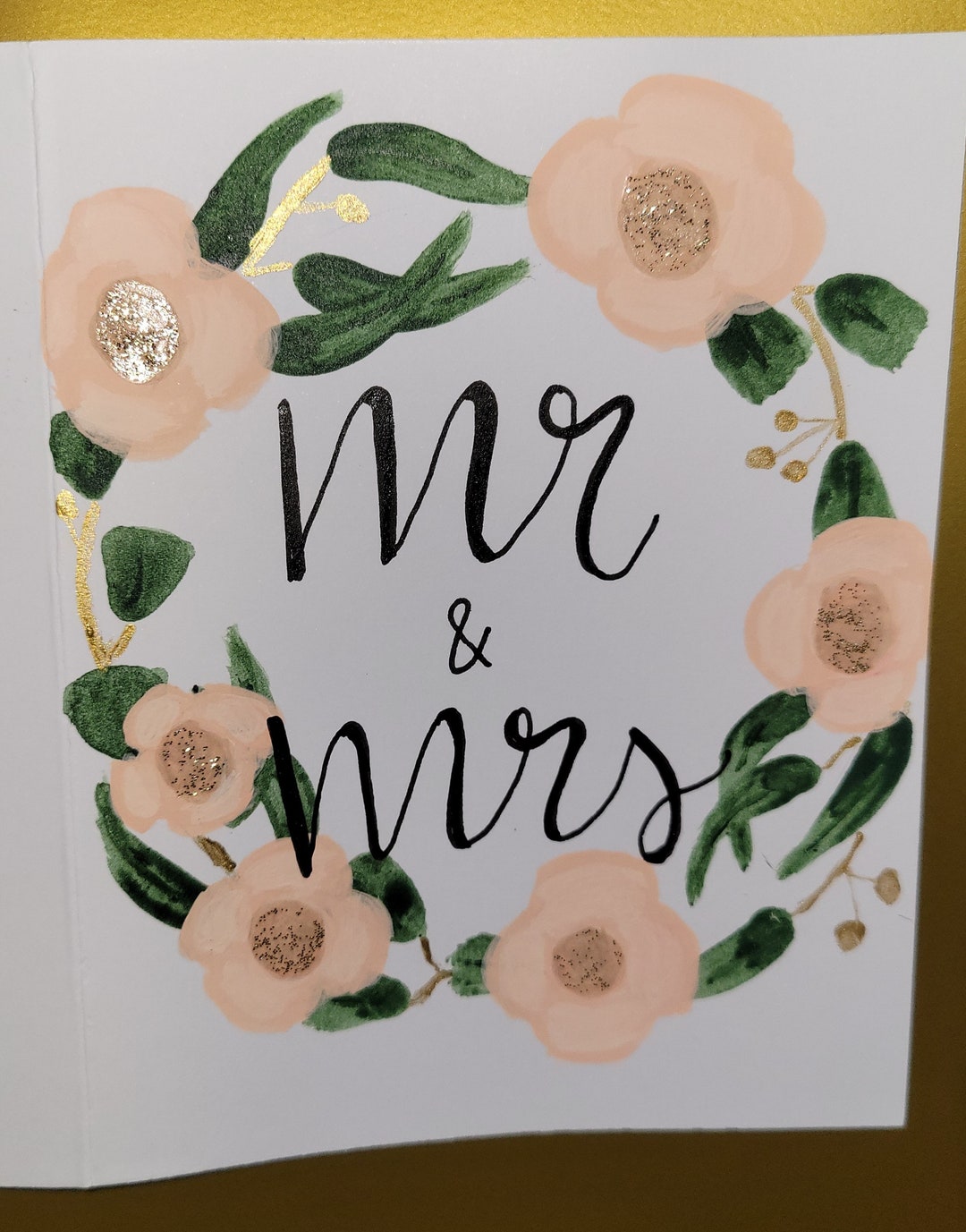 Hand Painted Wedding Card - Etsy